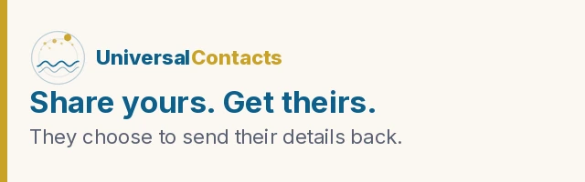 UniversalContacts: share your details and get theirs back, with free contact-back.